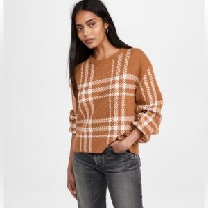 Z- supply women's butter scotch & white cropped sweater size medium